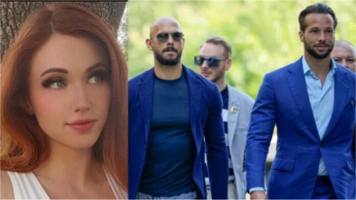 Amouranth, Andrew Tate and Tristan Tate