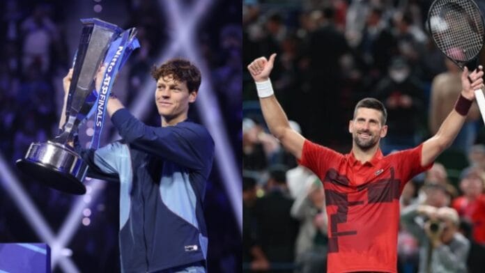 Jannik Sinner and Novak Djokovic