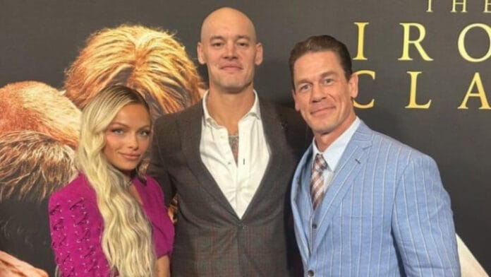 Liv Morgan, Baron Corbin and John Cena Liv Morgan, Baron Corbin and John Cena