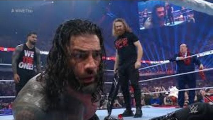 Sami Zayn, Jey Uso, Roman Reigns, Paul Heyman Sami Zayn, Jey Uso, Roman Reigns, Paul Heyman