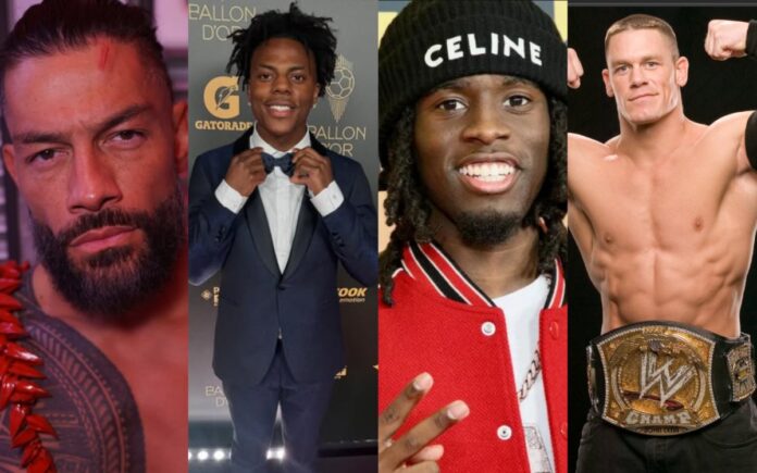 Roman Reigns, IShowSpeed, Kai Cenat and John Cena