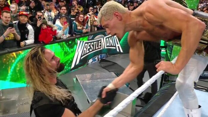 Cody Rhodes and Seth Rollins