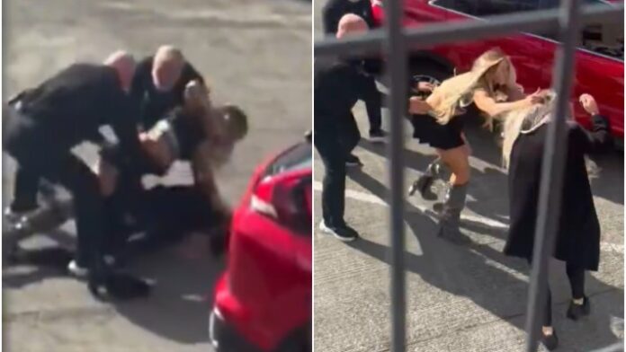 Charlotte Flair attacks Tiffany Stratton Charlotte Flair attacks Tiffany Stratton