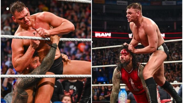 Gunther ties Jey Uso and destroys Jimmy Uso Gunther ties Jey Uso and destroys Jimmy Uso