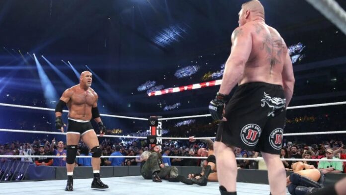 Bill Goldberg and Brock Lesnar Bill Goldberg and Brock Lesnar