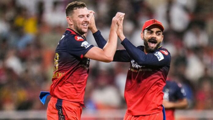 Josh Hazlewood and Virat Kohli Josh Hazlewood and Virat Kohli