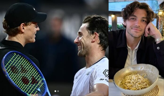 Jannik Sinner, Casper Ruud and Taylor Fritz