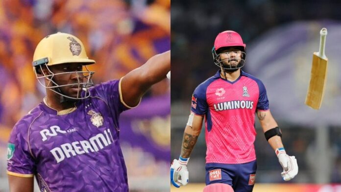 Kolkata Knight Riders Andre Russell and RR Riyan Parag