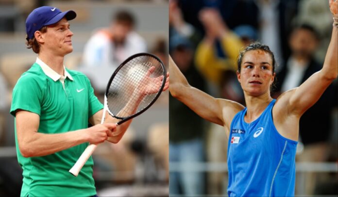 Jannik Sinner and Lois Boisson