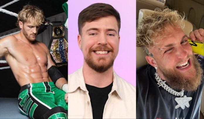 Logan Paul, MrBeast and Jake Paul