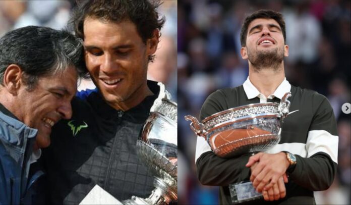 Toni Nadal, Rafael Nadal and Carlos Alcaraz