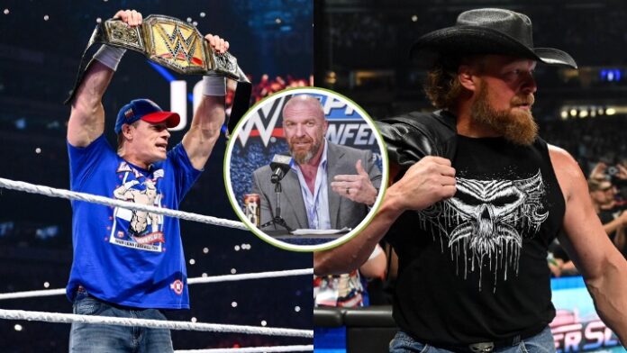 John Cena, Triple H, and Brock Lesnar